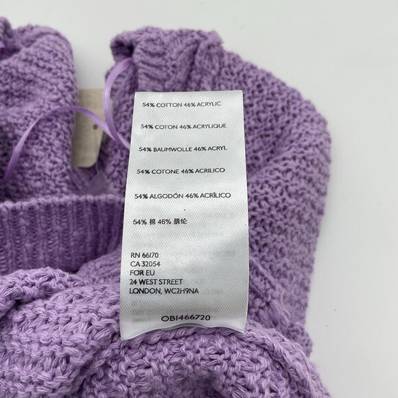 Free People Bree Cropped Pullover Purple Short Sleeve Sweater XS NWT Revolve - Picture 10 of 11